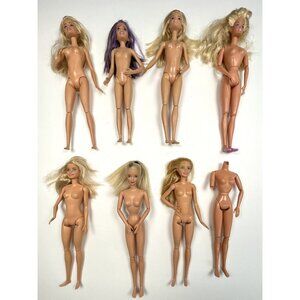Lot 8 MATTEL Barbie & Skipper Jointed Articulated DOLLS Nude *Some Issues*